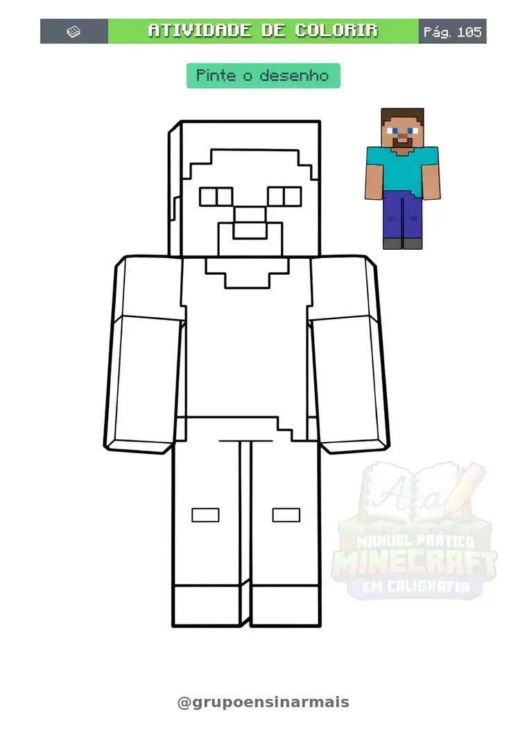 Desenho para colorir com pequeno gabarito
