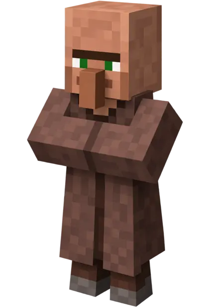 Aldeão adulto em estilo Minecraft